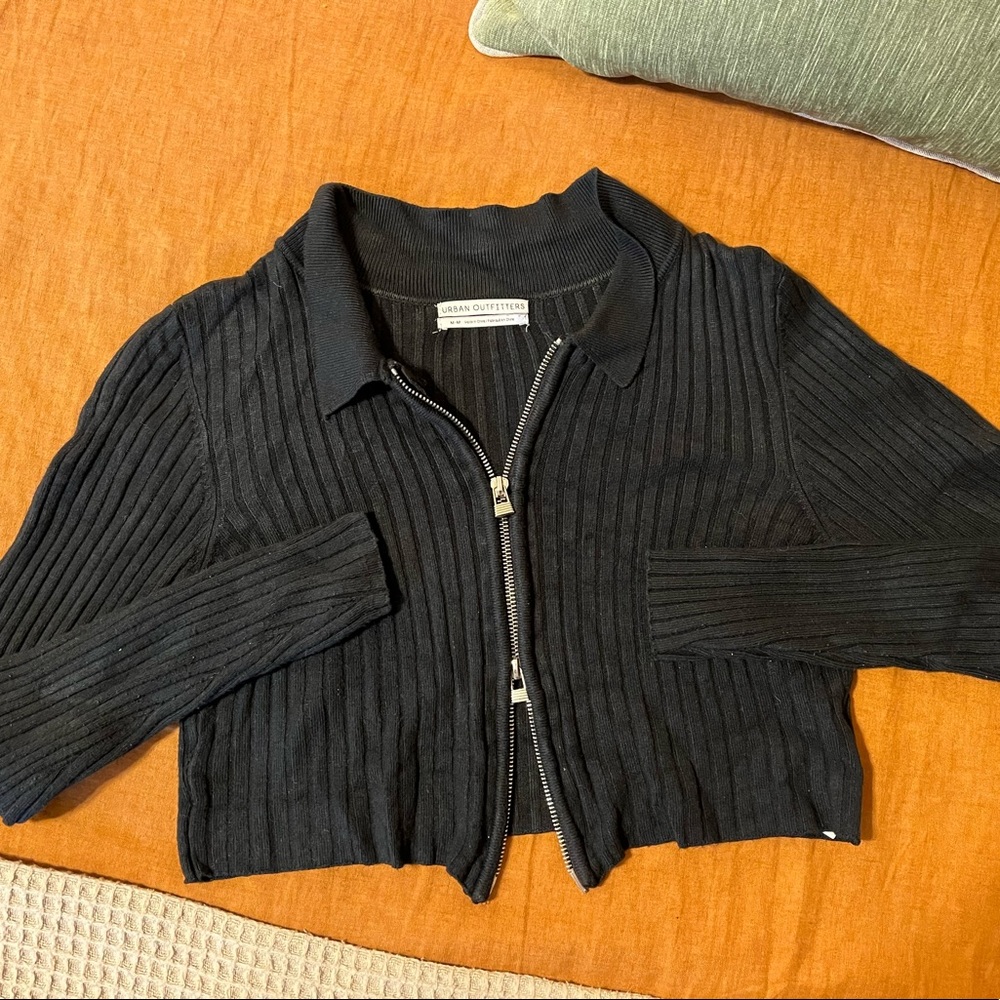 Urban Outfitters Cropped Zip Sweater!